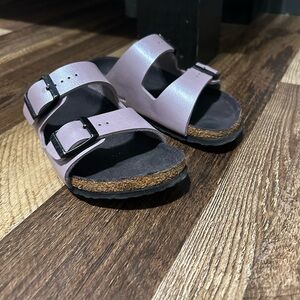 Birkenstock Kids Double-Strap Slide Sandals in Light Purple